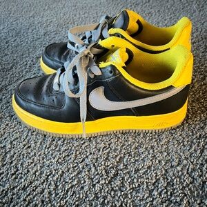 2008 Nike Air Force Black, Gray and Yellow Sneakers
